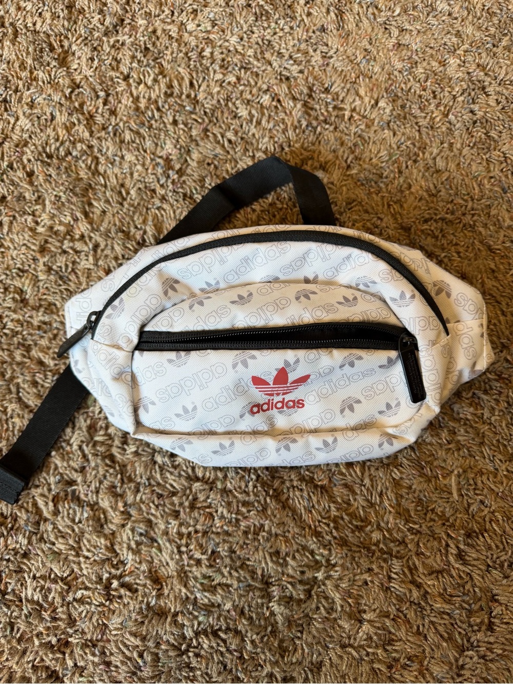 adidas White & Red Logo Waist Bag